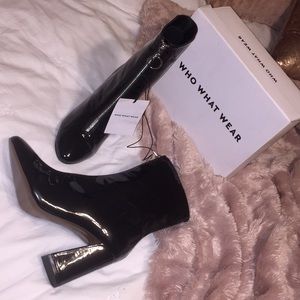 Black Heeled Zip Up Boots - Who What Wear